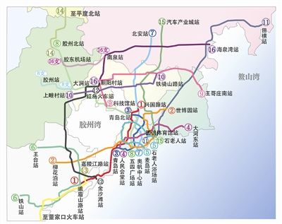 青岛市城市轨道交通线网规划远景年方案示意图